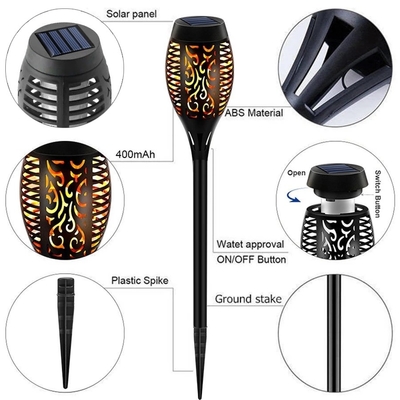 12LED 33LED সৌর শিখা টর্চলাইট আউটডোর ফ্ল্যাশিং ওয়াটারপ্রুফ সোলার LED লাইট