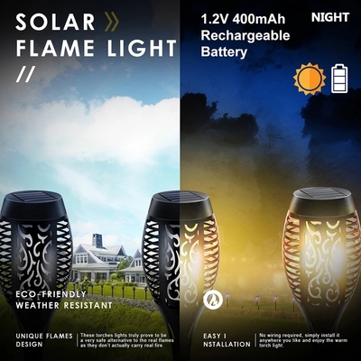 12LED 33LED সৌর শিখা টর্চলাইট আউটডোর ফ্ল্যাশিং ওয়াটারপ্রুফ সোলার LED লাইট