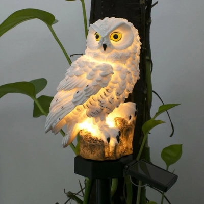 জলরোধী সৌর চালিত বাগান LED আউল পশু লন অলঙ্কার অনন্য ক্রিসমাস
