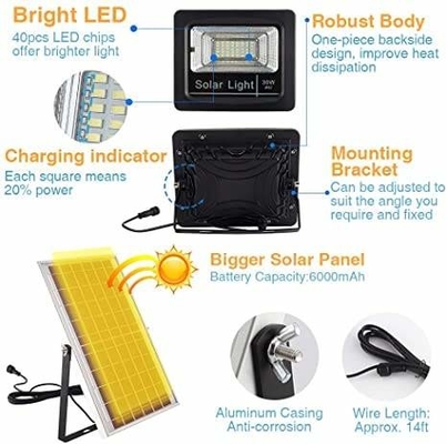 রিমোট কন্ট্রোল সহ আউটডোর LED 40w সোলার ফ্লাড লাইট গ্যারেজ চ্যানেল সোলার স্ট্রিট লাইট