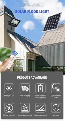 রিমোট কন্ট্রোল সহ আউটডোর LED 40w সোলার ফ্লাড লাইট গ্যারেজ চ্যানেল সোলার স্ট্রিট লাইট