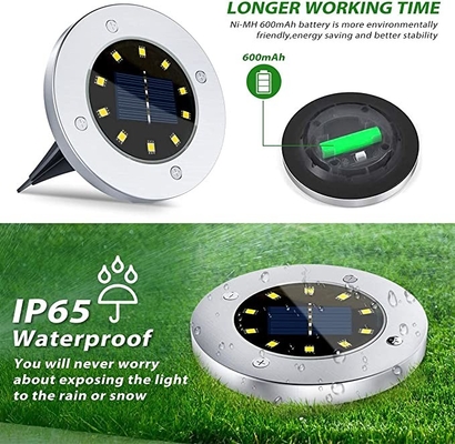 IP67 সোলার LED গার্ডেন লাইট DC 6V 10 LED সোলার LED আন্ডারগ্রাউন্ড লাইট