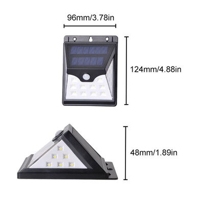ইনফ্রারেড 22 LED সৌর চালিত LED ওয়াল লাইট মোশন সেন্সর IP65 180°