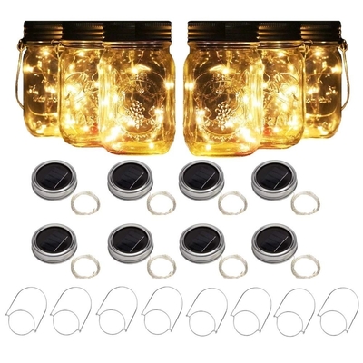 মেসন জারের ঢাকনার জন্য 2700K LED সৌর শক্তি চালিত ফেইরি লাইট বাইরের রঙ পরিবর্তন করা