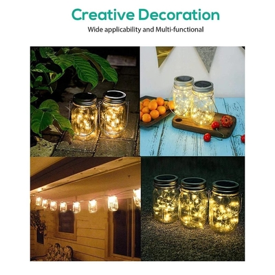 মেসন জারের ঢাকনার জন্য 2700K LED সৌর শক্তি চালিত ফেইরি লাইট বাইরের রঙ পরিবর্তন করা