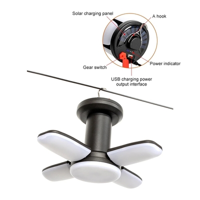 500lumens LED রিচার্জেবল ক্যাম্পিং লাইট পোর্টেবল ইমার্জেন্সি বাল্ব